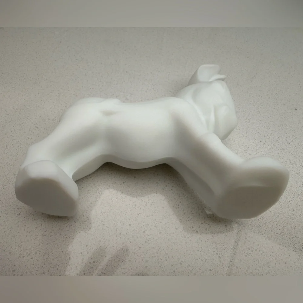 Vintage Fenton White Satin Donkey With Cart RARE